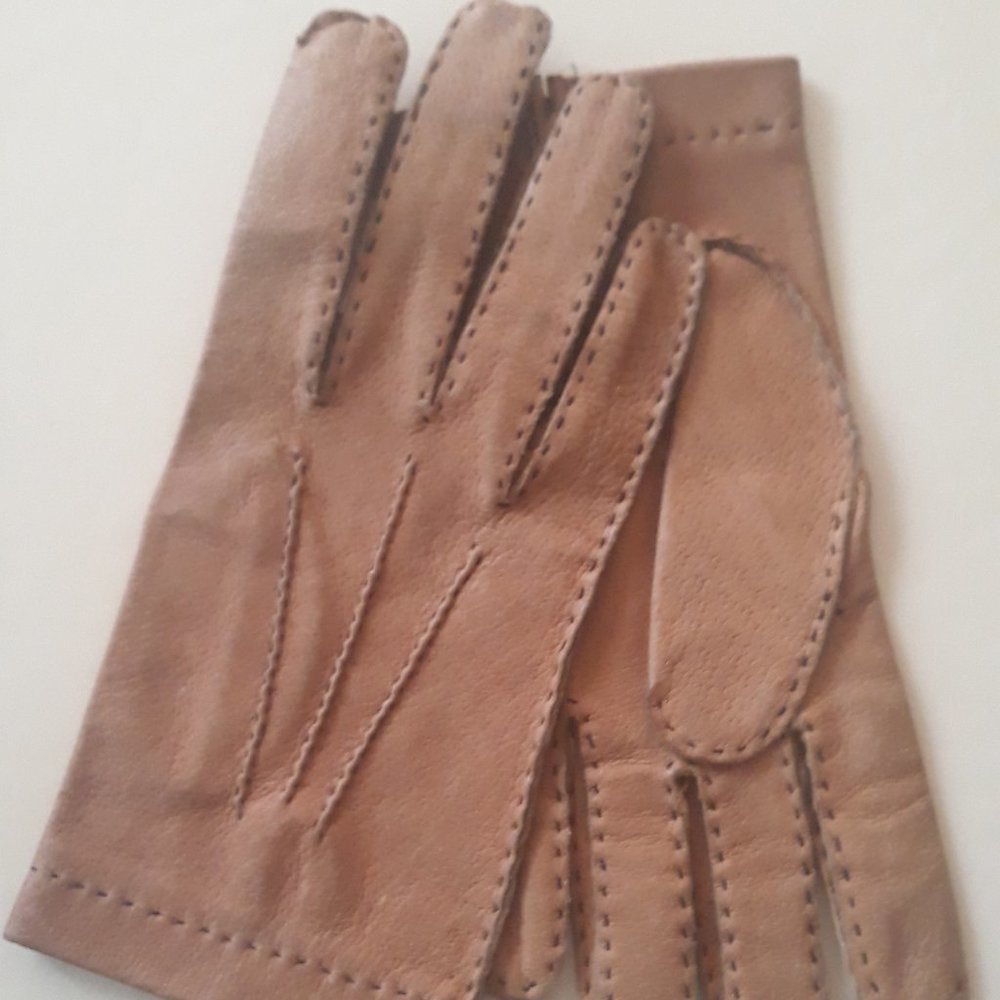 Vintage 1990's Gates Pigskin Leather Cognac Gloves - Size 8 / Medium